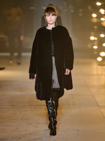ISABEL MARANT Tao quilted black velvet coat – luxe coats - flipped