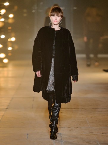 ISABEL MARANT Tao quilted black velvet coat – luxe coats