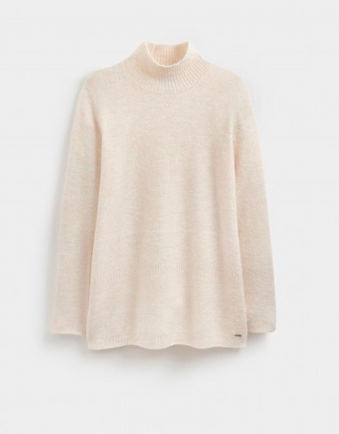 JOULES TEAGAN FUNNEL NECK JUMPER / relaxed cream high neck jumpers - flipped