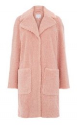 WAREHOUSE TEDDY FAUX FUR COAT / pretty pink winter coats