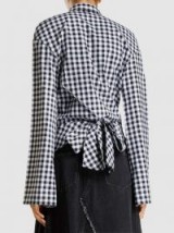TEIJA‎ Check Tie Detail Long Sleeve Cotton Shirt | back tie checked shirts | stylish details