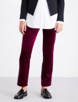 THEORY Slim-fit electric-pink velvet trousers