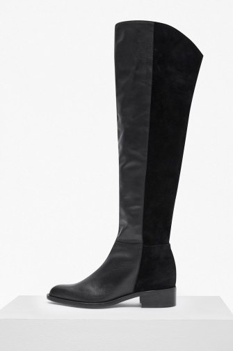 French Connection Tilly Knee High Flat Heel Leather Boots | winter footwear - flipped