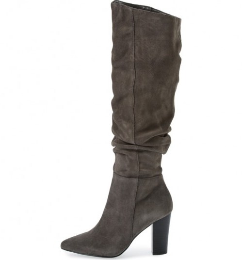 TREASURE & BOND x Something Navy Aiden Knee High Boot | slouchy grey suede winter boots - flipped