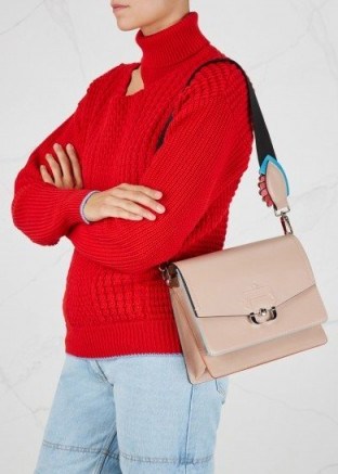 PAULA CADEMARTORI Twiggy blush leather shouler bag ~ blush-pink handbags - flipped