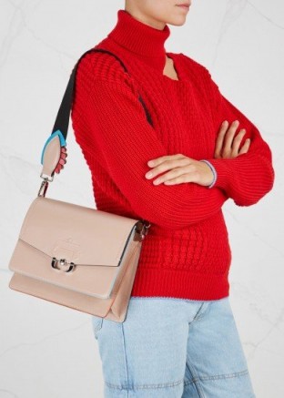 PAULA CADEMARTORI Twiggy blush leather shouler bag ~ blush-pink handbags