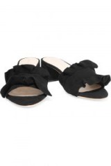 LOEFFLER RANDALL Vera ruffle-trimmed suede sandals ~ ruffled black slip on sandal