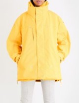VETEMENTS Angela oversized shell jacket | yellow funnel neck winter jackets