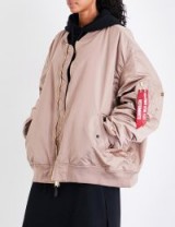 VETEMENTS Reversible oversized satin bomber jacket | slouchy pink jackets | winter coats