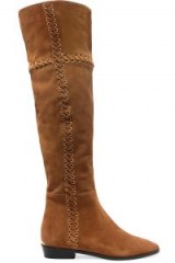 MICHAEL MICHAEL KORS Whipstitched nubuck knee boots | tan stitched winter boots
