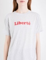 WHISTLES Liberté jersey T-shirt / grey slogan t-shirts
