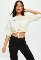 missguided white washed out slogan t-shirt / your loss babe print t-shirts
