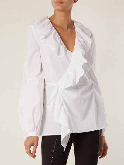 RACIL Wilt ruffle-trimmed cotton wrap top - flipped