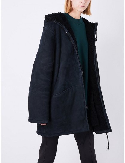 YEEZY Season 5 hooded shearling parka coat - flipped