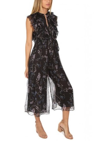 Zimmermann Paradiso Floating Jumpsuit | black floral cropped leg jumpsuits - flipped