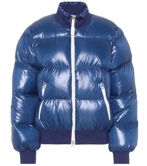 ACNE STUDIOS Cilla down jacket / blue high shine padded jackets - flipped