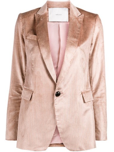 ADAM LIPPES boyfriend silk corduroy blazer – pink cord blazers – luxe jackets - flipped