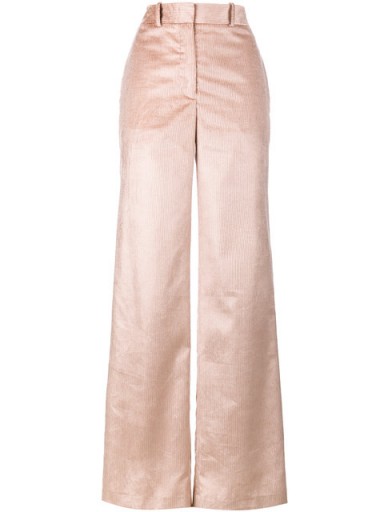 ADAM LIPPES wide leg corduroy silk trousers – pink cord pants