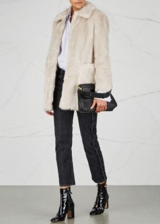 STAND Alexa stone faux fur jacket | luxe winter coats | effortless style jackets - flipped