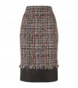 Alexander McQueen Wishing Tree Tweed Skirt ~ frayed hem pencil skirts