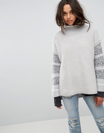 All Saints Keats Oversized Funnel Neck Jumper | chunky jumpers - flipped