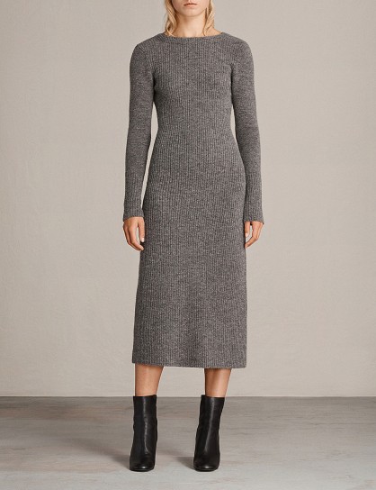 ALLSAINTS Faria wool-blend dress | grey knitted dresses