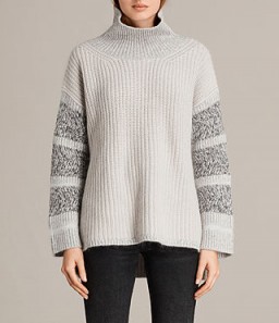 ALLSAINTS KEATS FUNNEL NECK JUMPER – soft slouchy jumpers – high neck sweaters – weekend knitwear