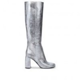 Stella McCartney Alter Snake Silver Heeled Boots | metallic block heel boot | on-trend winter footwear