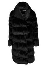 boohoo Amy Velvet Tie Front Padded Jacket ~ long luxe style jackets