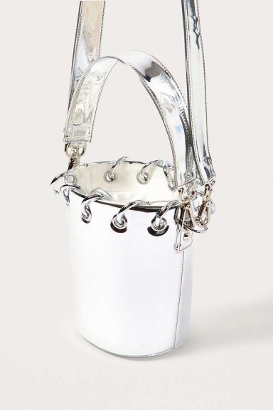 Angel Chen Silver Mirror Bucket Bag | metallic bags - flipped