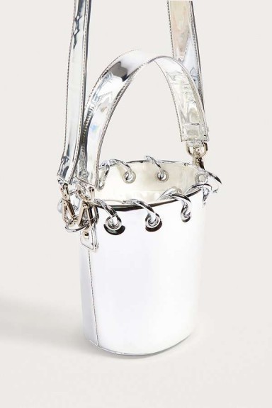 Angel Chen Silver Mirror Bucket Bag | metallic bags