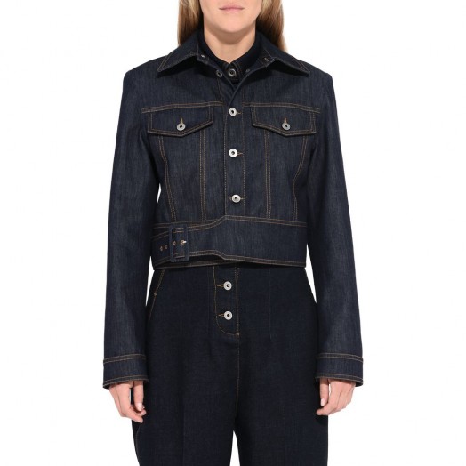 Stella McCartney Angelica Raw Denim Jacket | dark blue boxy utility style jackets