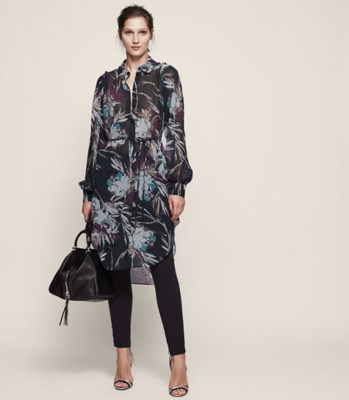 REISS ANTONELLA FLORAL SHIRT DRESS / flower print dresses