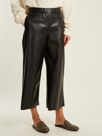 S MAX MARA Aosta culottes | black faux leather cropped pants