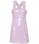 ALEXACHUNG Apron sleeveless mini dress / lilac PVC pinafore dresses