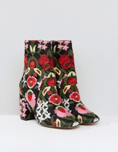 ASOS REBEKA Jacquard Ankle Boots ~ floral footwear - flipped