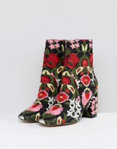 ASOS REBEKA Jacquard Ankle Boots ~ floral footwear