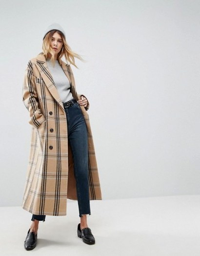 ASOS Wool Coat in Check / long checked coats - flipped