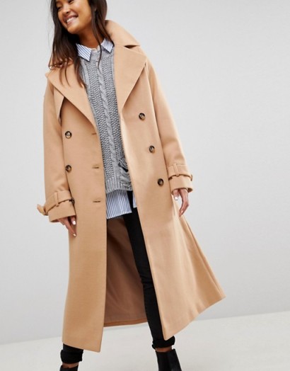 ASOS Wool Trench Coat / camel coats / neutral toned outerwear