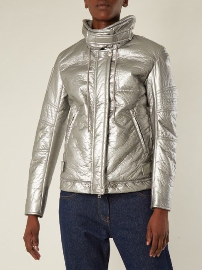 HELMUT LANG Astro Moto 1999 quilted jacket ~ metallic silver jackets - flipped