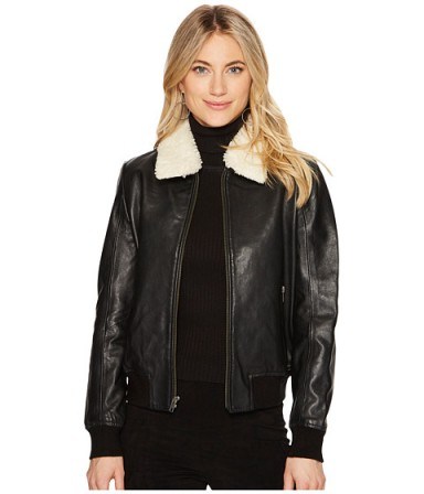 BB Dakota Burgess Sherpa Trim Leather Jacket #jackets #black #casual #stylish - flipped