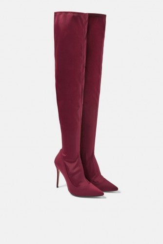 BELLINI Over The Knee Sock Boots / bordeaux-red - flipped