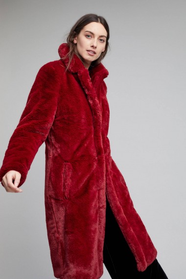 Gestuz Bisera Faux Fur Longline Coat / fluffy winter coats