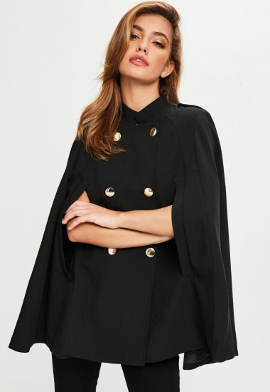 missguided black cape jacket – stylish capes – winter jackets