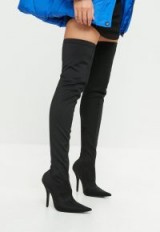 Missguided black extreme pointed over the knee boots – winter footwear