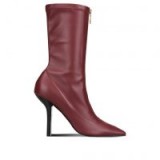 Stella McCartney Bordeaux Matt Alter Nappa High Ankle Boots | dark red pointed toe boot