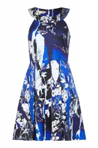 Yumi Botanical Stardust Dress – blue floral party dresses - flipped