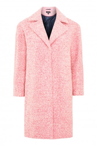 Topshop Boucle Cocoon Coat | pink winter coats