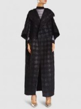 ‎BOUGUESSA‎ Oversized Houndstooth Cocoon Coat ~ long chic checked coats