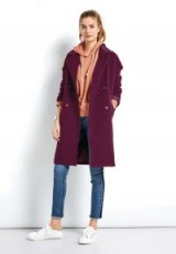 hush Bronte Coat / burgundy double breasted coats